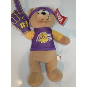 Los Angeles Lakers Official NBA 8" Teddy Bear Stuffed Animal Plush w/ #1 Finger